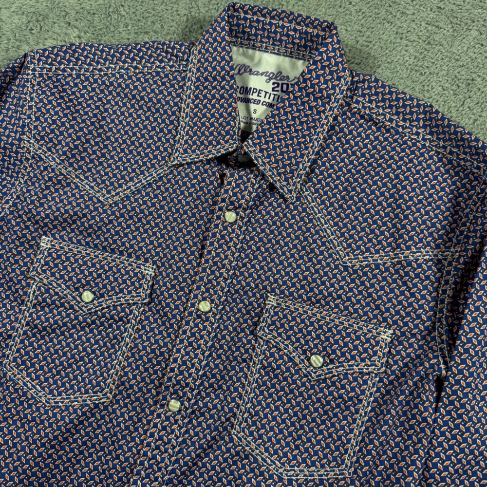 Wrangler 20X Competition Advanced Comfort Diamond Pattern Pearl Western Shirt  S